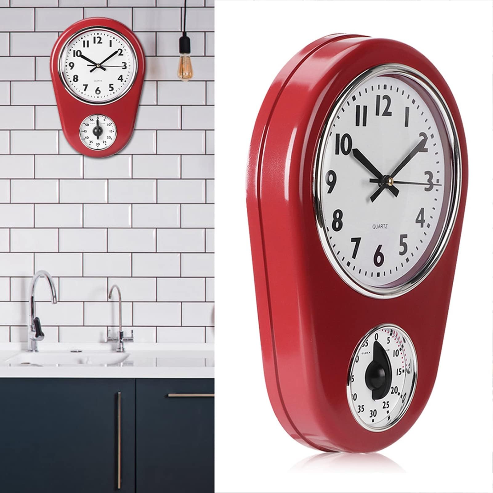 Amazon.com: Retro Kitchen Timer Wall Clock, Retro Digital Wall